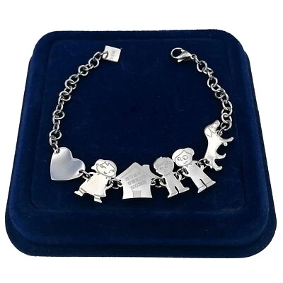 Braccialetto Bracciale Famiglia Sweet Home Mamma Papà 1x figlio Maschio Cane M14 - Immagine 1 di 3