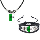 Set Of 2 Limerick Irish County Leather Bracelet And Black Rope Necklace + Bag