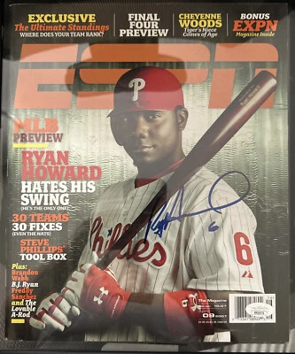Ryan Howard ESPN Magazine 4/9/07 Newsstand Phillies Autograph JSA Baseball - Image 1 of 4