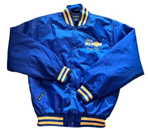 Holloway Vintage Jacket Size S Blue Yellow Lady Allstars #12 Button Up Nylon - Picture 1 of 23