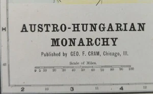 Vintage 1901 AUSTRIA HUNGARY Map 22"x14" ~ Old Antique Original VIENNA BUDAPEST - Picture 1 of 13