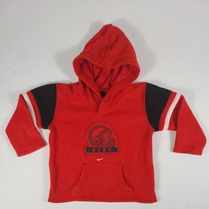 Nike Baby Boys Hooded Sweatshirt Sz 24 Months Heathered Center Swoosh Pullover - Picture 1 of 6