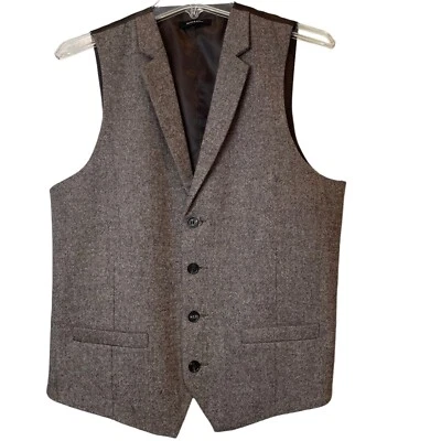 Chaleco Chaleco Ruth & Boaz Hombre’s M Mezcla Lana Cuello en V 4 Botones 2 Bolsillos Tweed Foto 1 de 4