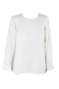 Vince Camuto White Pleated-Back High-Low Blouse XS - Picture 1 of 3