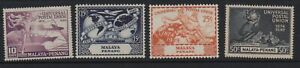 Malaya Penang 1949 UPU MLH légèrement monté comme neuf lot de 4 timbres