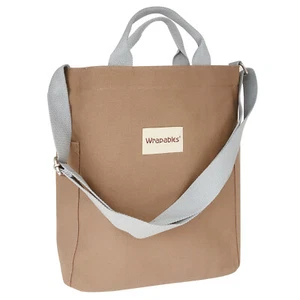 Wrapables Canvas Tote Bag for Women, Casual Cross Body Shoulder Handbag - Picture 1 of 21