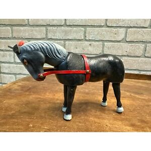 Vintage 1940s Schoenhut Humpty Dumpty Circus Large Black Horse Jointed Toy