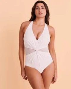 NUEVO SIN ETIQUETAS Traje de baño blanco Miraclesuit Illusionists envoltura de una pieza talla 16 - Imagen 1 de 2