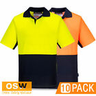10 x Hi Vis Short Sleeve Food Industry Cotton-Backed Breathable Work Polos MF210
