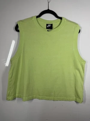 Camiseta sin mangas Nike Just Do It retro verde lima algodón lavado para mujer 1X  Foto 1 de 4