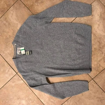 Pulôver de malha azul grande suéter 100% lã de cordeiro pinguim original G - Imagem 1 de 4