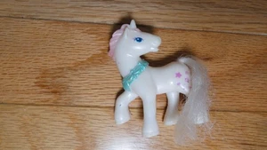 Chap Mei Unicorno Miniatura Cutie Ponies Play Set Figura Vintage Bianco Rosa Stelle - Foto 1 di 4