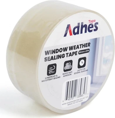 ADHES TAPE PURSUIT OF PERFECTION Window Weather Sealing Tape 2'' x 30yds Clear Insulation Seal Strip for Winter