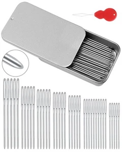 80/40 PCS Large-Eye Blunt Needles,8 Sizes Stainless Steel Yarn Knitting Needl... - Picture 1 of 6