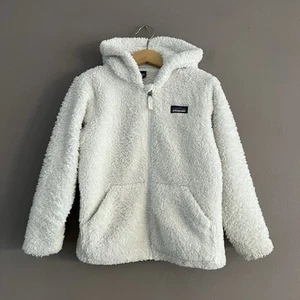 Patagonia Baby Furry Friends Hoodie With Ears Jacket Full Zip White Size 5T - Picture 1 of 14