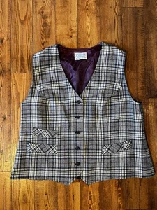 Vintage Pendleton Plaid Vest 100% Wool Made In USA - Picture 1 of 5