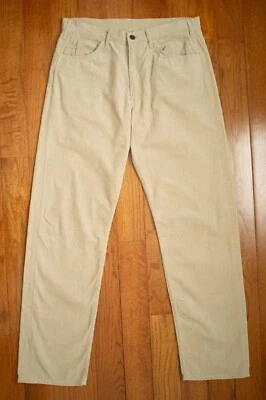 NWOT WAREHOUSE 1081 Beige Zip Corduroy Selvedge Pants Jeans MADE IN JAPAN Sz 34 - Image 1 of 4