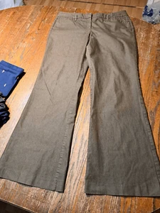Size 12 Tall New York & Co Stretch Brown Pants Bootcut Flare Wide Leg Mid Ride - Picture 1 of 3