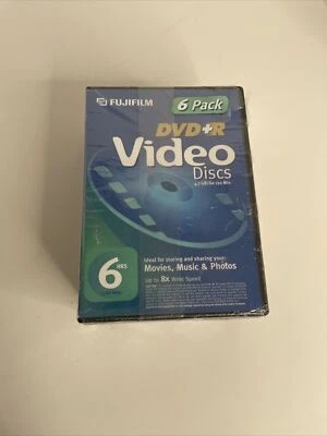 Fujifilm 6 Pack DVD+R Video Discs. 4.7GB /Go 120 min. For Movies, Music, Photos - Image 1 of 4