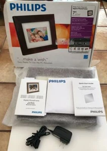 Philips SPF3470T/G7 7 Inch Digital Photo Frame LCD Panel Brown Wood Frame UNUSED - Picture 1 of 8