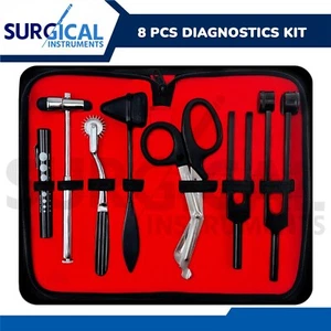 7 Pcs Diagnostics Kit - Hammers, Tuning Forks, Scissors, Pen Light & Pin Wheel - Picture 1 of 10