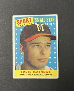 1958 Topps Sport Magazine '58 All Star Selection Eddie Mathews #480 HOF