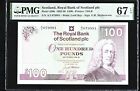 ROYAL BANK OF SCOTLAND A/2 £100 Pound P.350b UNC Ilay Mathewson PMG67EPQ TOP POP