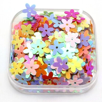 2000 Mixed Color AB 10mm Flowers Loose sequins Paillettes Sewing Wedding Craft - Image 1 of 4