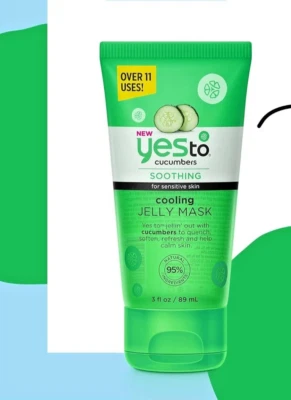 2x Yes To Cucumbers Jelly Mask Cooling Fruit Extract for Sensitive Skin Vegan - Image 1 of 4