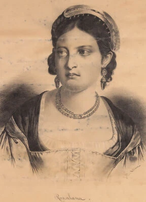 J. E. Odlum - Para restauración dibujo al carbón del siglo XIX, Roxelana Foto 1 de 4