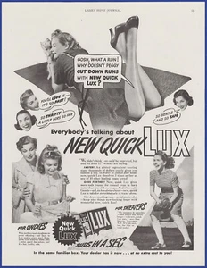 De colección 1940 LUX Detergente de Lavandería Jabón Medias Medias Ejecutar Años 40 Anuncio Impreso - Imagen 1 de 1