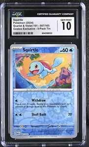 CGC 10 GEM MINT Pokemon Squirtle 007/165 Costco 151 Cosmos Reverse Holo psa - Picture 1 of 2