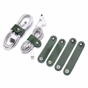 Cowhide Leather Cord-Winder Straps Tidy Storage Cable-Holder Ties Cord Organizer - Picture 1 of 21