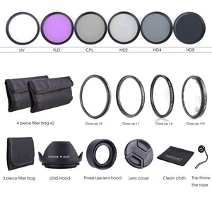 58mm Macro Close Up Set + UV CPL FLD + ND Filter Kit for Camer 18-55mm Lens - Picture 1 of 10