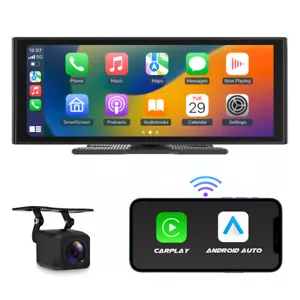 Wireless Apple CarPlay Android Auto 10" IPS 4K Car Stereo Radio Bluetooth Audio - Picture 1 of 17