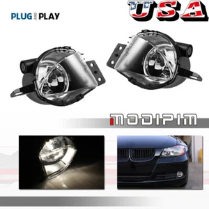 MODIPIM Clear Front Bumper Fog Lights For 06-08 BMW E90 E91 325i 328i 330i Sedan - Picture 1 of 10