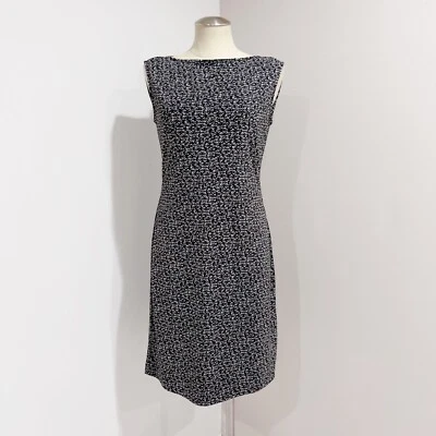 Kenneth Cole New York Women's Black White Printed Sleeveless Sheath Dress Size M - Image 1 of 4