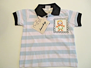 Lourdes Chic Shirt Sz. 6 mos. Boy's Polo Collared Top Blue White Striped NWT - Picture 1 of 4