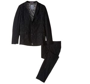 NWT Toddler Boys Appaman Black Suit Set With White Pinstripes Size 3