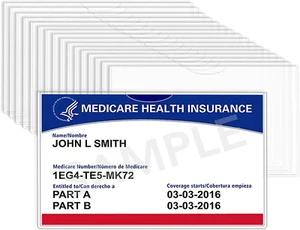 Medicare Card Holder Protector Sleeves, Social Security Card Protector, Clear PV - Picture 1 of 11