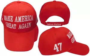 Mütze Kappe Trump Make America Great Again MAGA 47 USA rot bestickt verstellbar - Bild 1 von 6