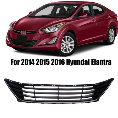 Cubierta de parachoques inferior delantera rejilla con moldura cromada para Hyundai Elantra 2014-2016 Foto 1 de 4