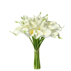 20pcs White Artificial Calla Lily Silk Fake Flowers 13.5" for Mother's Day Ea... - Picture 1 of 9
