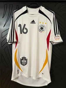 Philipp Lahm #16 Camiseta Alemania Fútbol Camiseta WC 2006 Camiseta Adidas M Blanca - Imagen 1 de 3