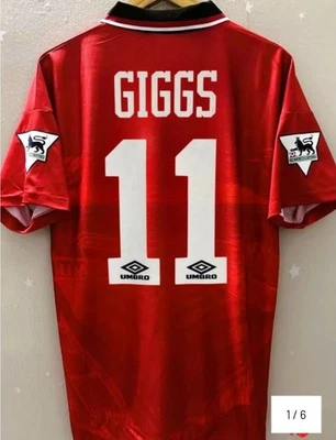 **Maglia MANCHESTER UNITED UTD 1994-95 GIGGS 11 CALCIO CAMISETA JERSEY Cantona - Photo 1/4