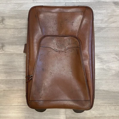 Ghurka Pontón II # 233 Maleta con ruedas Tarjeta Cuadros Interior Cuero Cremallera De colección Foto 1 de 4