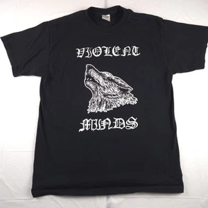 Vtg Violent Minds T Shirt Hardcore Punk Shark Attack Floorpunch Terror Size L - Picture 1 of 4