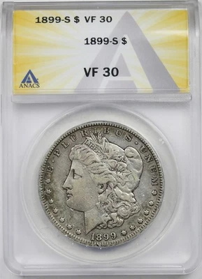 1899-S $1 ANACS VF 30 Morgan Silver Dollar  - Image 1 of 4