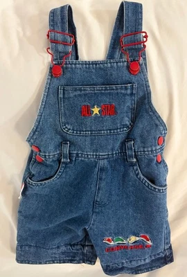 Pantalones cortos de mezclilla vintage Converse All Star para niños pequeños 3T bordados Foto 1 de 4