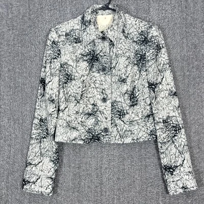 Chaqueta corta vintage Alberto Makali Cache para mujer 2 negra blanca con botones Foto 1 de 4